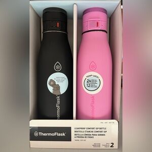 ThermoFlask Black and Pink Insulated Bottles